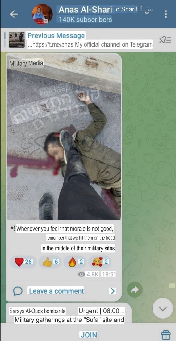 Anas Al-Sharif’s account on the 7th of October.

May Anas rest in hell.