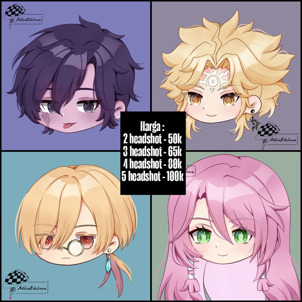 ┌── ⋆⋅☆⋅⋆ ──┐
αɓรƭ૨αเƭ ɠαℓε૨เε รɦσρ
└── ⋆⋅☆⋅⋆ ──┘
‼️SHARE ARE VERY APPRECIATED‼️

𝘼𝙧𝙩𝙞𝙨𝙩 : 𝘼𝙙𝙡𝙚𝙣 𝙀𝙙𝙚𝙡𝙢𝙚𝙣

Slot (0/5) 

Hellooo aku buka menu baru; Paket Chibi Headshot

Informasi lebih lengkap ⬇️