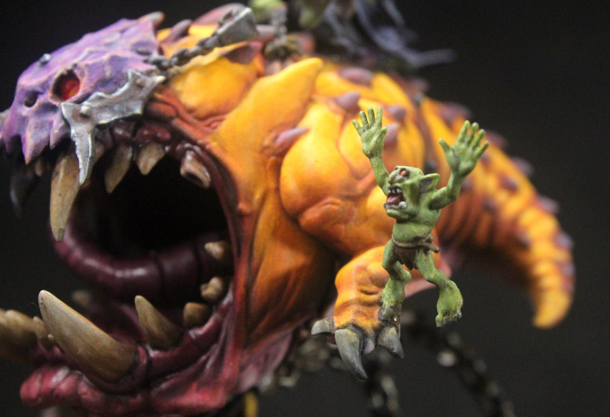 ablackwell81's tweet photo. MANGLER SQUIGS!!! Gotta be one of my favourite sculpts. I mean, gobbos and squigs! Whats not to love?!!?  

#warhammer #ageofsigmar #manglersquig #squigs #miniaturepainter #miniaturepainting https://t.co/8vSny1OSdo