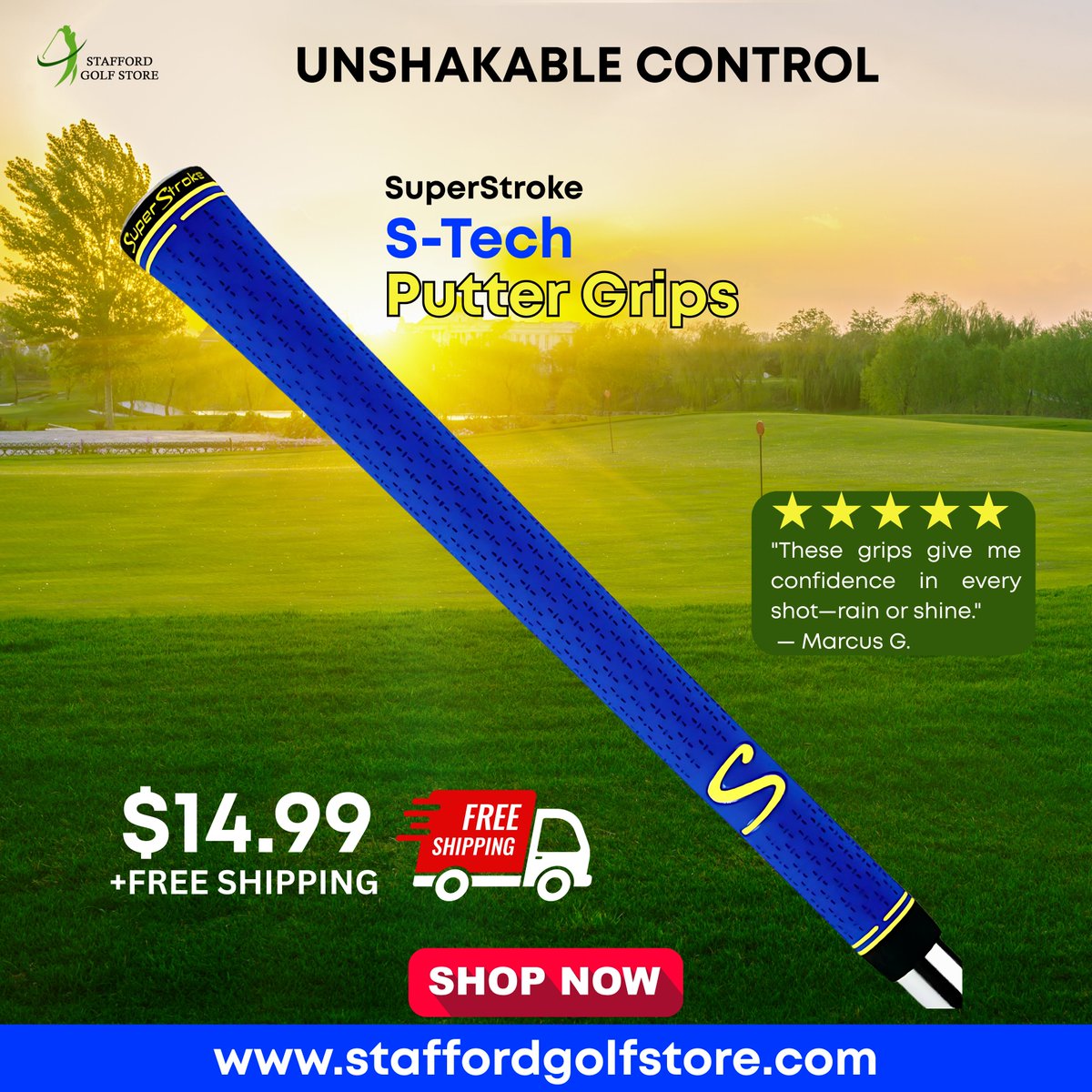 StaffordGolfStr's tweet image. This grip changes everything. Super Stroke S-Tech Golf Grips deliver superior control and feel for more consistent putting. "Feels incredible in my hands and helped my putting instantly." – Mike R. Shop Stafford Golf Store today.
#GolfGrips #SuperStroke #PuttingConsistency
