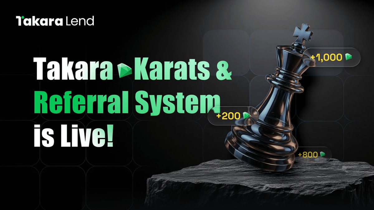 1/ We’re thrilled to launch two key components of the Takara ecosystem: Takara Karats💎 &amp; Takara Referral System.

The first DeFi contribution system that rewards:
🔹 Inviters with real yield
🔹 Boosts invitees with extra points

Here’s how they work 👇