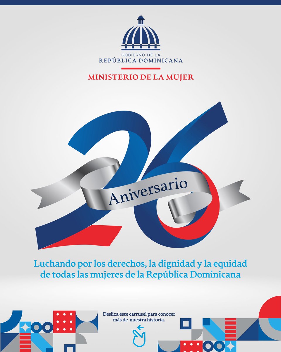 MMujerRD's tweet image. Hoy, 11 de agosto, celebramos 26 años de compromiso trabajando por los derechos, la dignidad y la equidad de todas las mujeres de la #RD.

Desde el @MMujerRD, por más de dos décadas hemos impulsado políticas públicas que promueven la igualdad entre mujeres y hombres, la autonomía…