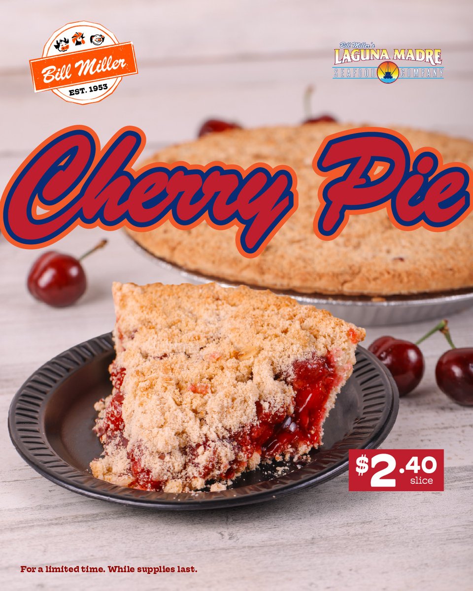 BillMillerBarBQ's tweet image. Cherry Pie has entered the chat! 🍒🥧

#BillMiller #LimitedTime #SweetAsCherryPie