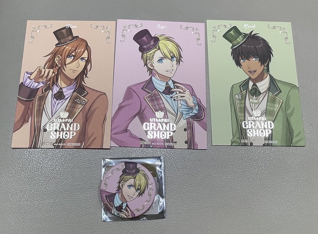 ROCK_mermaid24's tweet photo. 【交換･譲渡】
うたプリ グラショ CCL 

譲:ビジュカ/音也
     缶バッジ/翔
　 特典/翔、セシル

求:ビジュカ/蘭丸 or 定価
     缶バッジ/嶺二(友人分)
     特典/蘭丸

新宿近郊都内手渡し優先です。

検索からでもお気軽にお声がけください。 https://t.co/z8JVY3zsH5