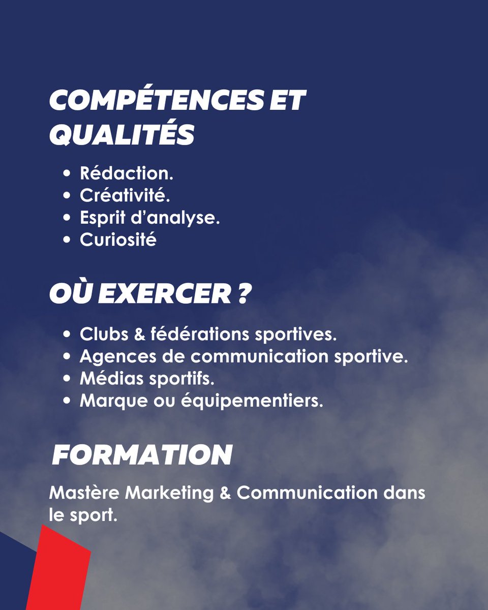 🗣️ Faire rayonner un club, un athlète ou un événement ? C’est le job du responsable communication sportive.

Réseaux sociaux, presse, image de marque : il est partout où ça parle sport.

#ppasport #soyezsport #responsablecommunication #métier #débouché
