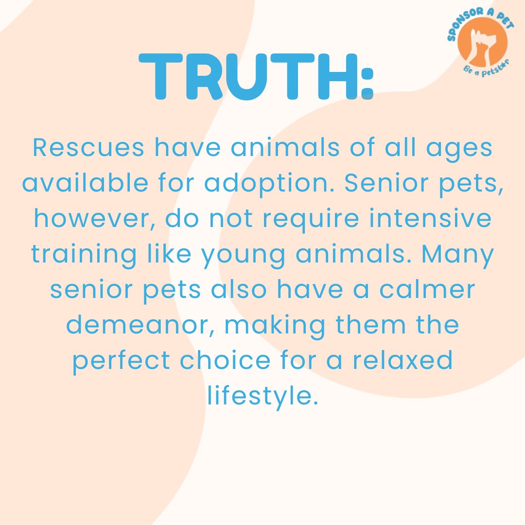 Sponsor_a_Pet's tweet photo. Give senior pets the happiness they deserve to thrive in their final years! 
Share this with someone who’d make a great owner or foster for a senior pet.
#AnimalRescue #SponsorAPet #AdoptDontShop #AnimalBehavior #SupportAnimalRescue #SeniorPets #SeniorDog #SeniorCat https://t.co/Xiw2faCYvV