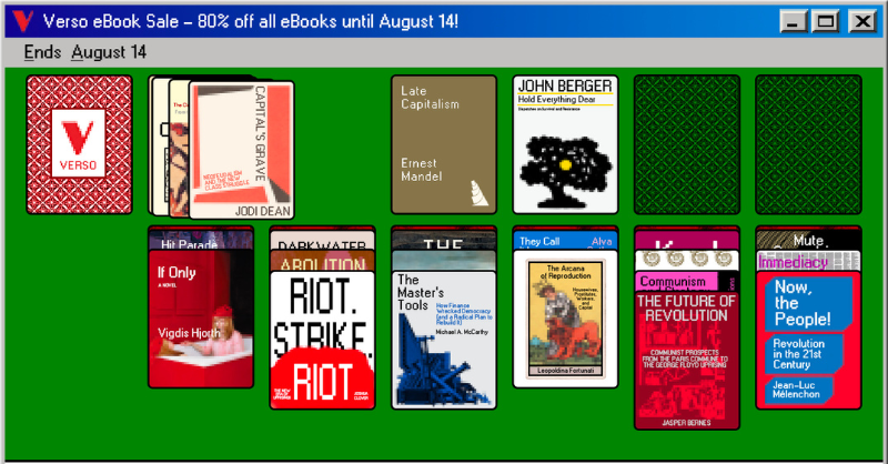 VersoBooks's tweet photo. ✨ Flash sale! ✨ 

80% off all ebooks on our site until August 14th — fill your e-reader with all the books that are too heavy to carry this summer!