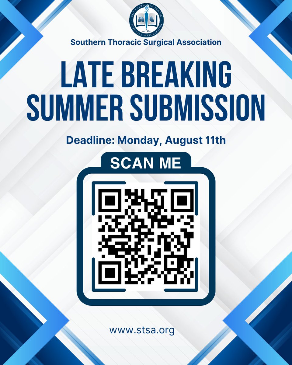 Do you have late-breaking research you want to present at the 2025 STSA meeting??
We’re excited to have the option of Late-Breaking Summer Submissions! 
Submission deadline: Monday, August 11, 2025 
Deadline TODAY!
stsa.org/meeting/Late-B…