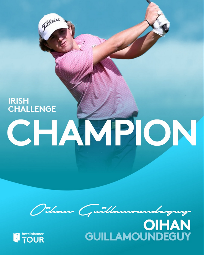 Jimgolf10's tweet photo. GOLF PRO - @HPlanner_Tour  (Challenge Tour) : Irish Challenge
7-10 août 2025, Killeen Castle, Co. Meath, Irlande
🏆Première victoire pour le Français Oihan Guillamoundeguy 🇫🇷 sur l’Hotelplanner Tour. Avec ce succès le Français grimpe à la 6e place de la Road to Mallorca. https://t.co/amYjki0EaI