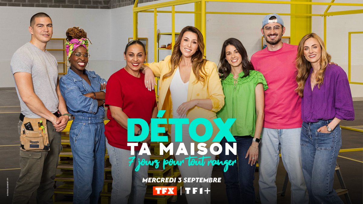 TF1Pro's tweet photo. #Annonces @tfx 

📌#DetoxTaMaison

Les experts de #DetoxTaMaison vont aider des familles à vider / trier / ranger et tout ça en 7 jours chrono !

Avec Elodie Villemus, PH, Matteo, Souad, Fanny, Morgane et Tina, nouvelle venue experte rangement 

✅Mercredi 3/9 à 21h05 @tfx https://t.co/3c0QUU1Ws0