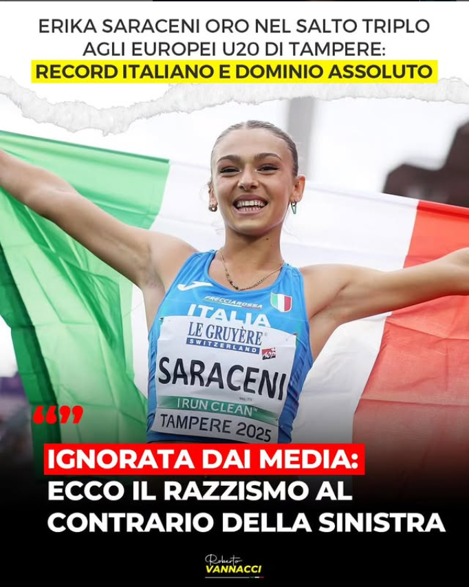 RoVannacci's tweet photo. Erika Saraceni, 18 anni, oro nel salto triplo 🇮🇹
14,24 m, record italiano ed europeo U20.
Ne parlano poco. Onore a lei e a tutti gli atleti, senza distinzioni. https://t.co/NSPinBVQ6D
