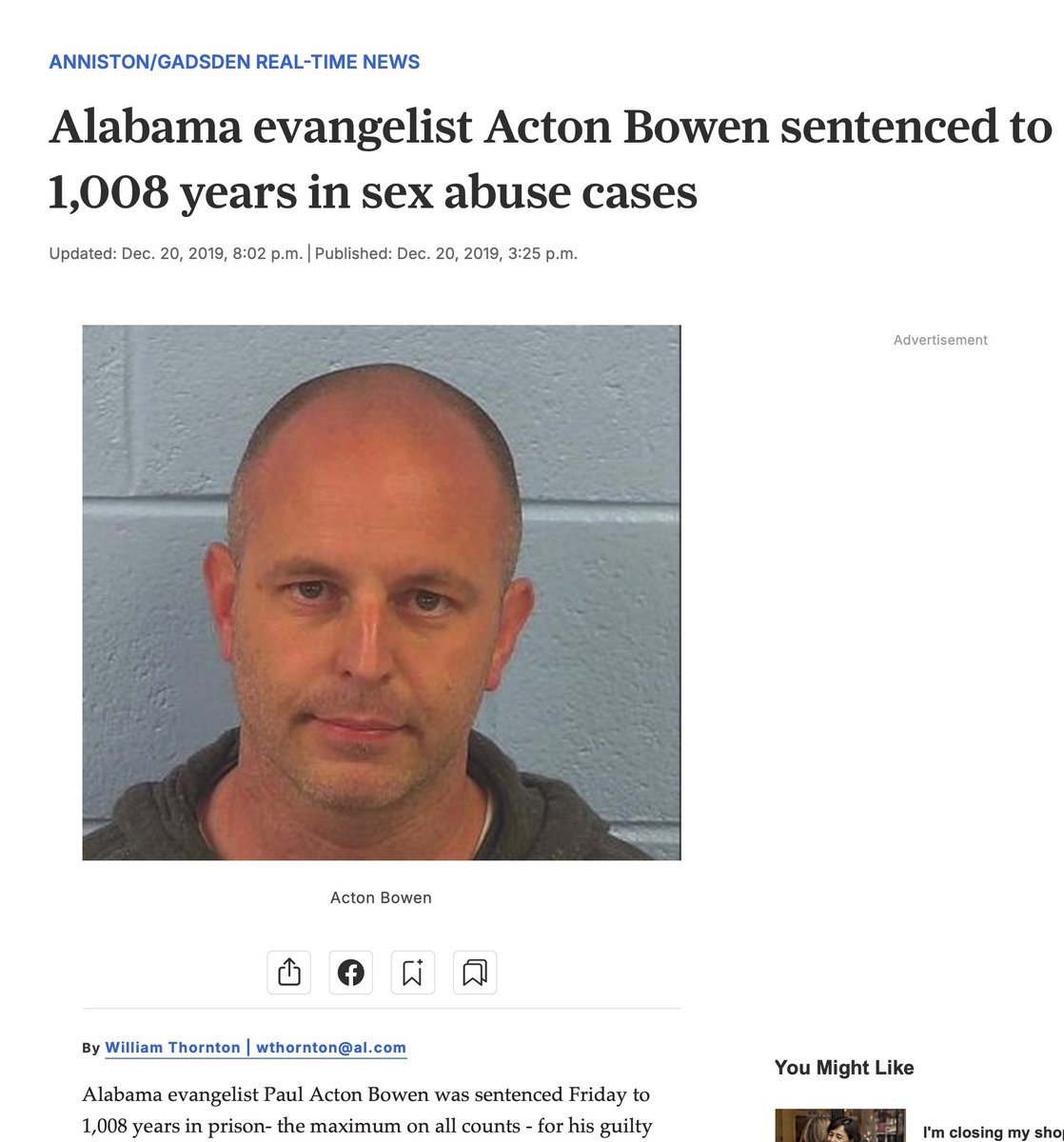 Jeanralston67's tweet photo. @CalltoActivism What about Evangelist ACTON BOWEN?—Trump praised him for all the good work he did for the youth of America! It turns out, Acton Bowen raped 28 CHILDREN and is serving 1008 years in jail: Is Trump a BAD JUDGE of character, a PEDOPHILE APOLOGIST, WORSE? https://t.co/mjUsoEsNfD
