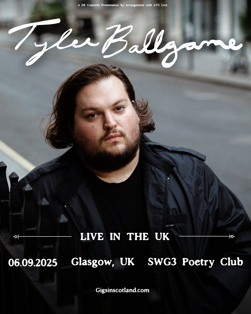 Gigs in Scotland (@gigsinscotland) on Twitter photo In a recent interview with <a href="/guardian/">The Guardian</a> Tyler Ballgame opened up about his journey through the music industry🫶🏻
You can see Tyler at <a href="/PoetryGlasgow/">The Poetry Club</a> this September!
Read the article here ⇾ gigss.co/tyler-ballgame… In a recent interview with <a href="/guardian/">The Guardian</a> Tyler Ballgame opened up about his journey through the music industry🫶🏻
You can see Tyler at <a href="/PoetryGlasgow/">The Poetry Club</a> this September!
Read the article here ⇾ gigss.co/tyler-ballgame…