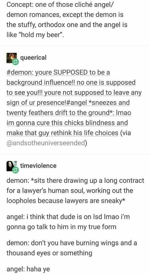 This is literally just Crowley and Gabe though.