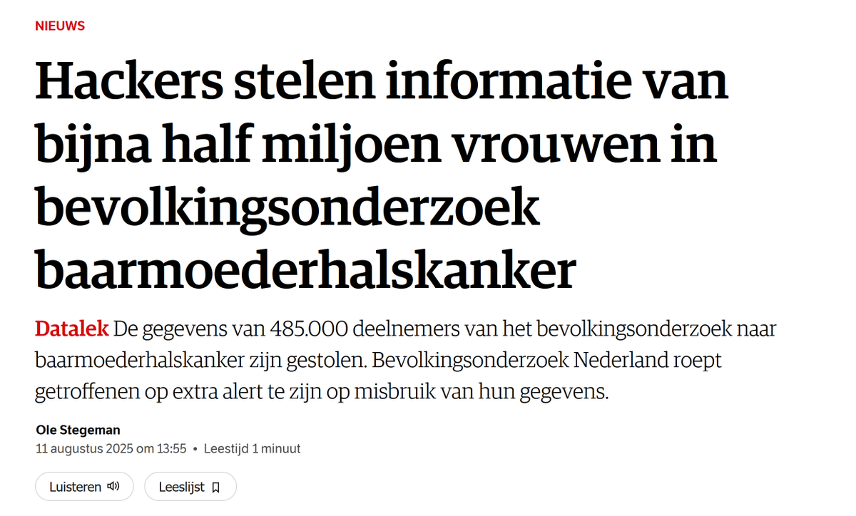 EricScheepmaker's tweet photo. Vorige week @KLM, nu heel gevoelige data gestolen bij @bvo_nederland. De slachtoffers zijn niet de getroffen bedrijven, maar gewone burgers. Overheden en bedrijven komen weg met een mailtje aan de slachtoffers.

Waarom geen zware straffen zetten op lekken van data, @AutoriteitCM? https://t.co/XJCQa19gO7
