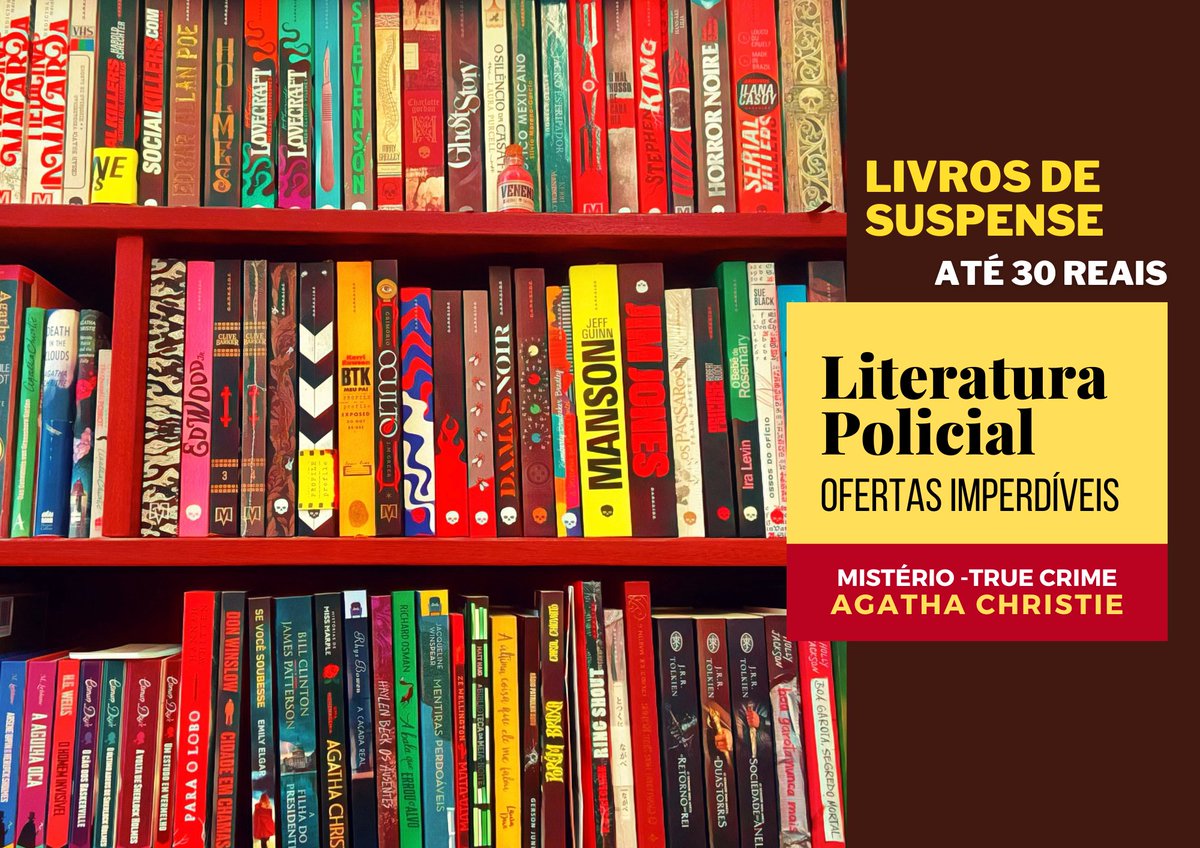 OFERTAS - As melhores dicas de suspense e mistério estão na página do Literatura Policial 🧐

✔ Livros até R$30 amzn.to/47nmYdB
✔ Agatha Christie amzn.to/4fwBbXX
✔ Lançamentos amzn.to/4lpOrii
✔ E-books Kindle Unlimited amzn.to/45s7ClL