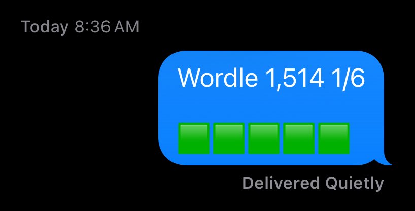 So, I met <a href="/jrtoastyman/">🦋 Where's Jamie? 🦋</a> thru a “Covid times” #distwitter Happy Hour Zoom call, created by <a href="/DaveInOrlando/">Dave</a>. Somehow Wordle came up in a conversation. I remember I found it odd he always started with the same word, “It will eventually happen”, he said.
I remembered his word…