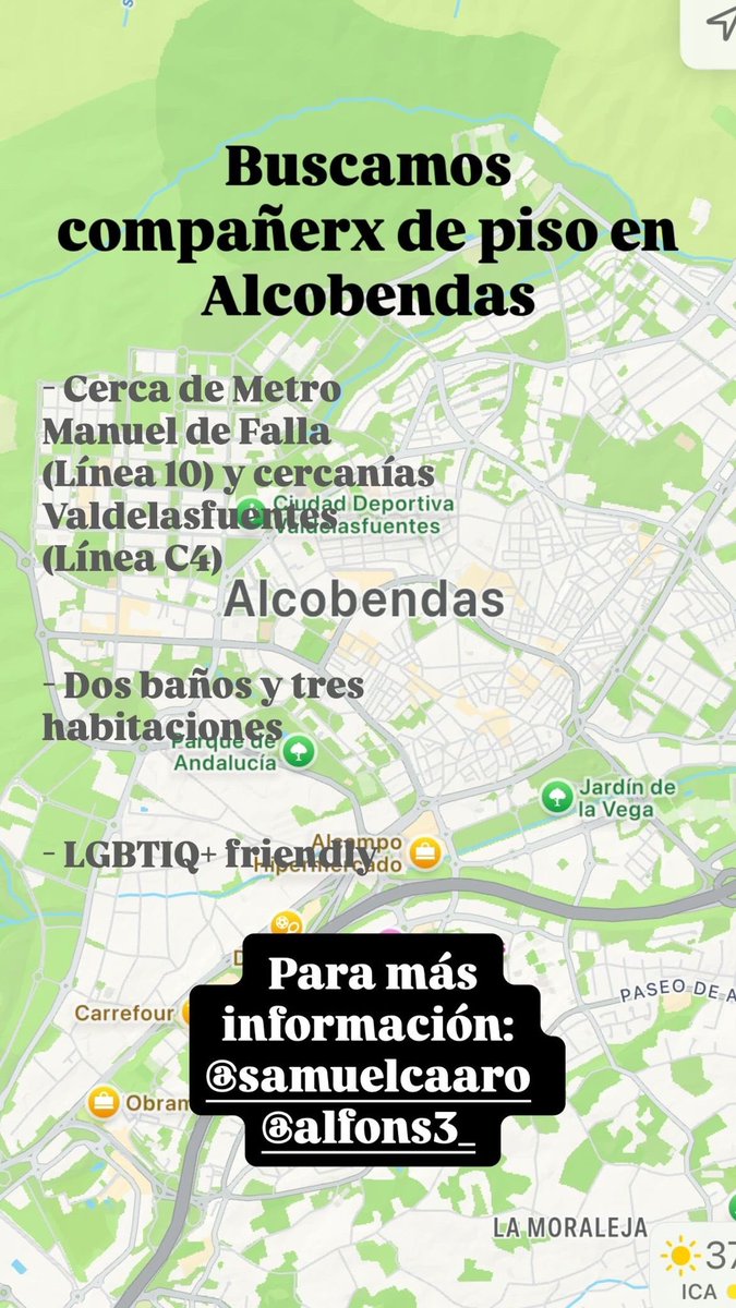 Holii buscamos compi de piso por Alcobendas, cualquier rt es de ayuda 🥹🥹