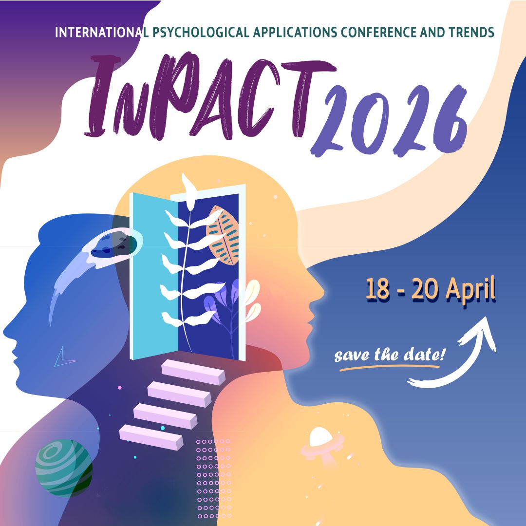 The 15th edition of the International Psychological Applications Conference and Trends - InPACT 2026 - will be held from 18 – 20 April 2026. Save the date!
More information coming soon!

#InPACT #InPACT2026 #Conference #InternationalConference #PsychologyConference #Psychology