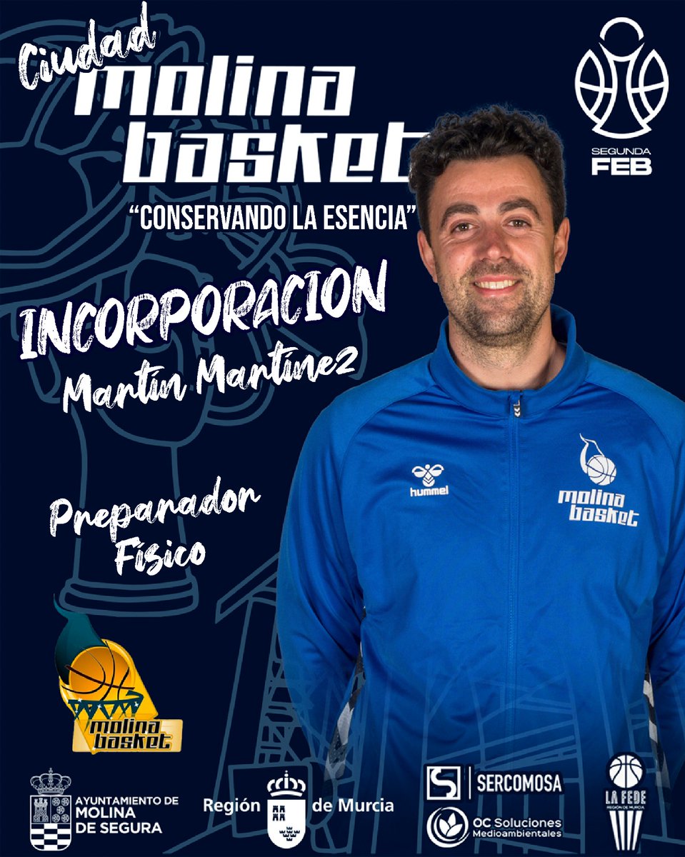 SEGUNDA FEB | Martín Martínez será el preparador físico del Ciudad Molina Basket 

Un hombre de la casa, leal y con mucha ilusión en este nuevo reto para él 

Tendrá la misión de que los jugadores lleguen en estado óptimo a los entrenamientos y partidos 

#ConservandoLaEsencia 💙
