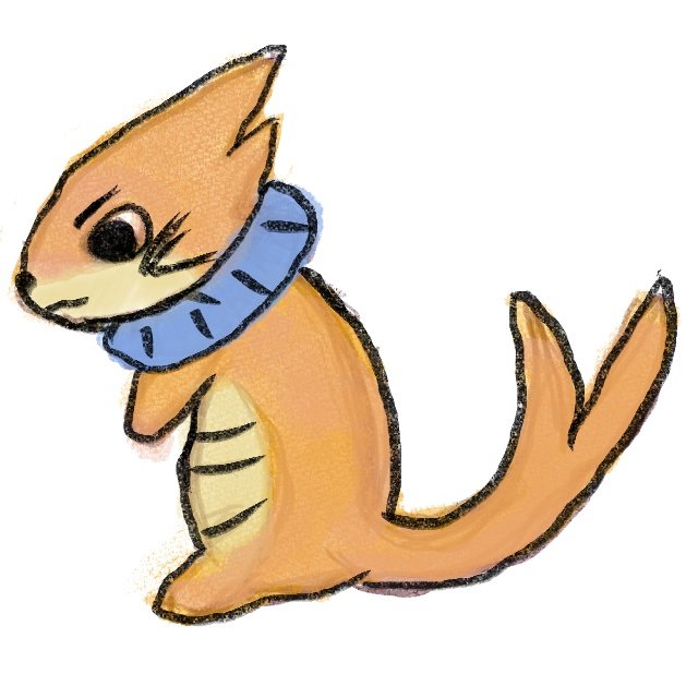 「#新しいプロフィール画像 誕生日に弟が描いてくれたブイゼル」|瑠衣@黄衣の傭兵団長のイラスト