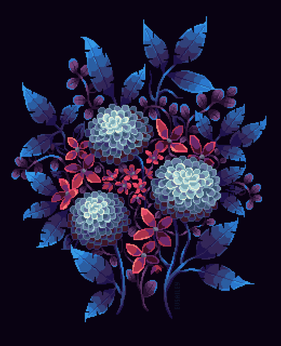 Dahlias💕💙

#pixelart