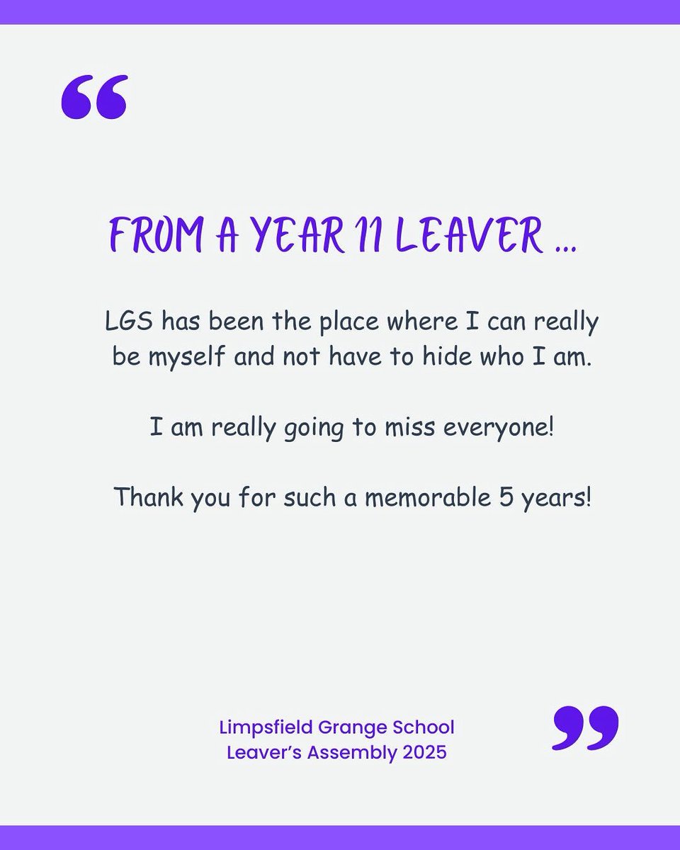 Always lovely to look back at some of this year’s Leavers quotes about their time at the Grange ,,,
#neurodiversity #positiveimpact #education