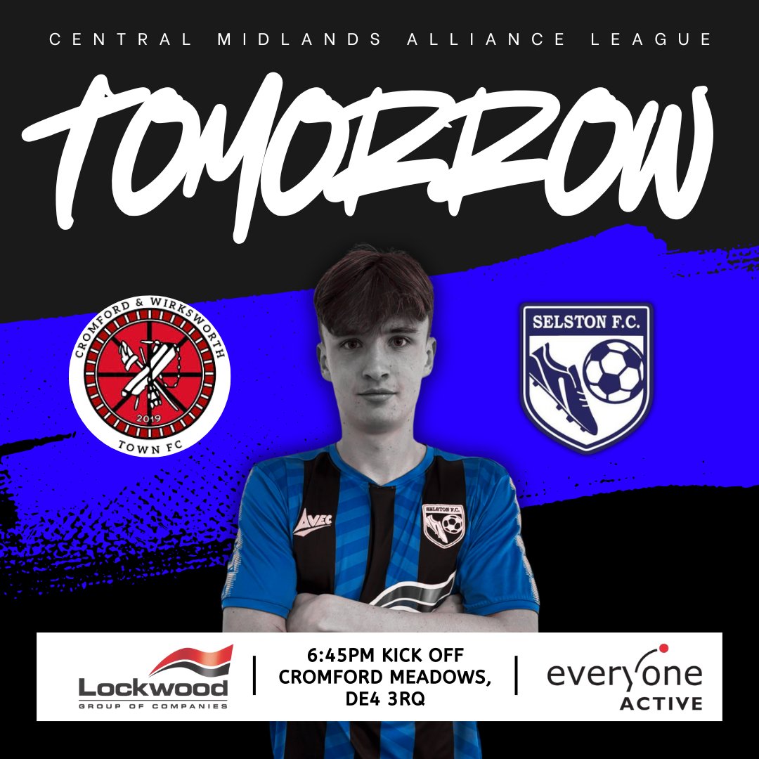 Selston FC (@selstonfc) on Twitter photo 🔙 𝙏𝙤𝙢𝙤𝙧𝙧𝙤𝙬
After 10 days off, we travel to play <a href="/cwwtfc/">Cromford & Wirksworth Town FC</a> tomorrow night. Please note early kick off at 6:45pm. (No floodlights)
The first of two games in 4 days, and then we have another 10 days off.. 🙃
<a href="/CentralMidsAll/">⚽️ Central Midlands Alliance ⚽️</a> #SFC 🔙 𝙏𝙤𝙢𝙤𝙧𝙧𝙤𝙬
After 10 days off, we travel to play <a href="/cwwtfc/">Cromford & Wirksworth Town FC</a> tomorrow night. Please note early kick off at 6:45pm. (No floodlights)
The first of two games in 4 days, and then we have another 10 days off.. 🙃
<a href="/CentralMidsAll/">⚽️ Central Midlands Alliance ⚽️</a> #SFC