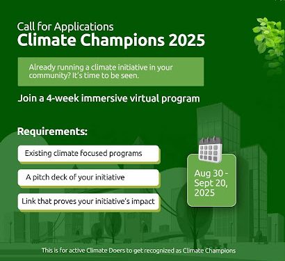 GABATA_NG's tweet photo. Call For Applications: ClimateLab Climate Champions 2025 for Changemakers

#climatelab #climatelab🌱 

https://t.co/ryqZWkyofm https://t.co/gE3H4rFdEj