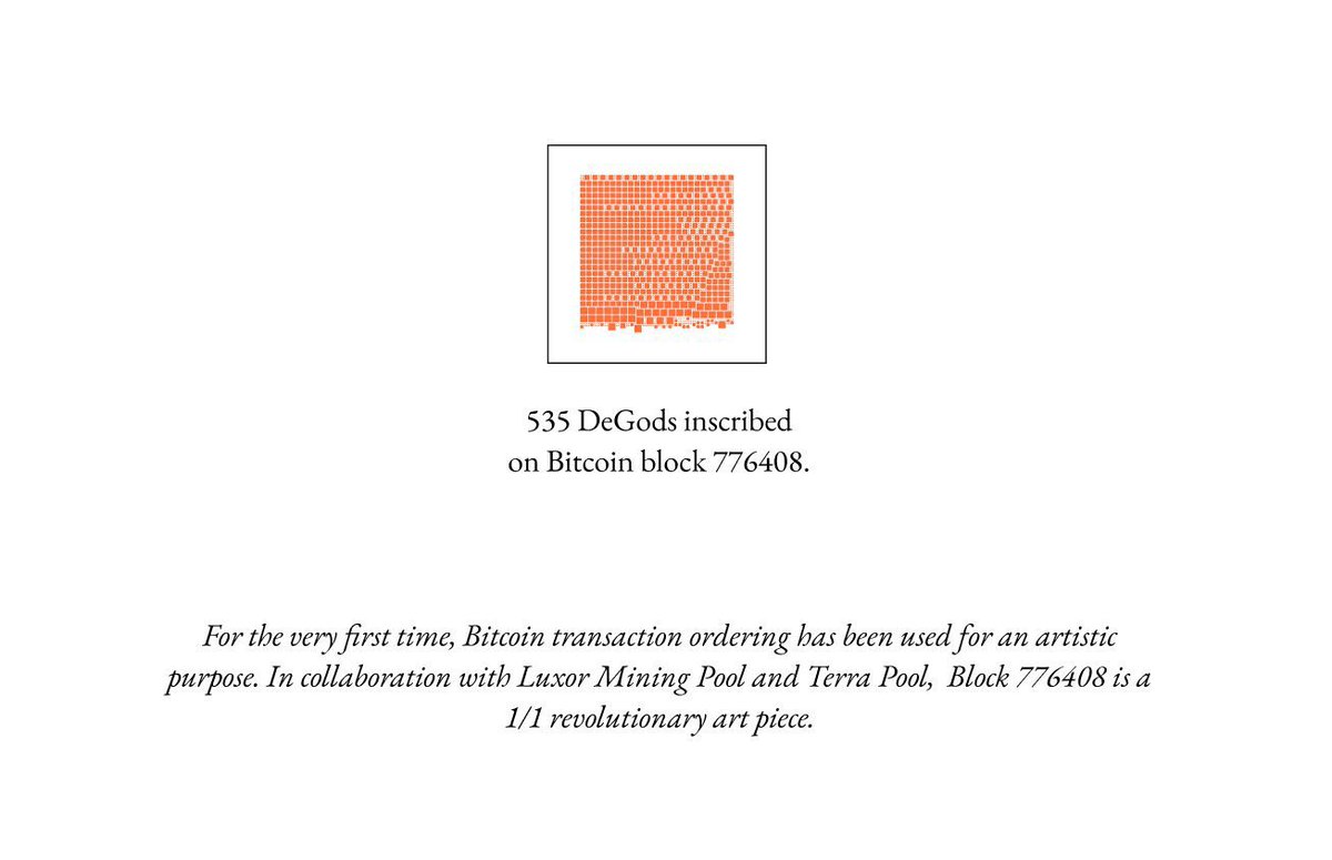 BTC DeGods.

Block #776408