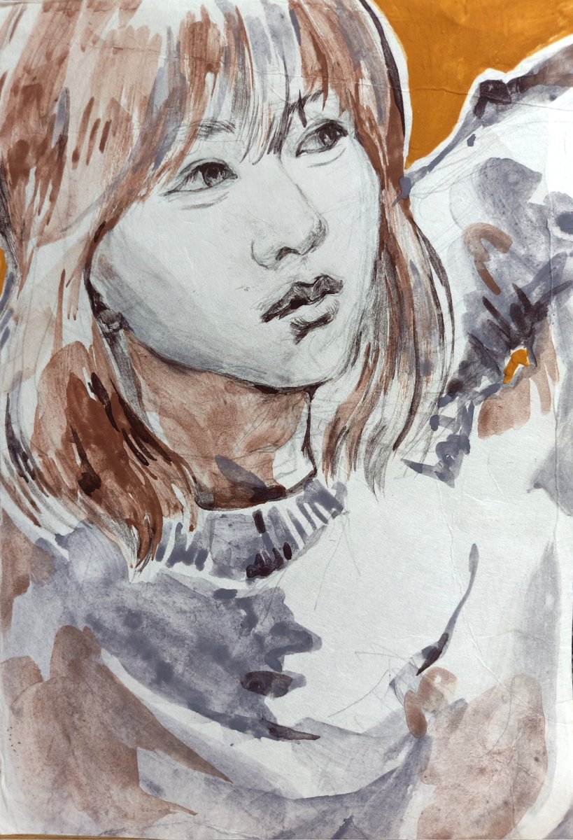 余った絵の具で描いたドローイング。
大学3年か4年のとき