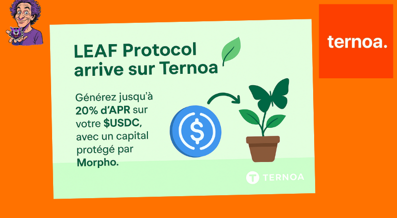 grignute's tweet photo. LEAF Protocol arrive sur @Ternoa_🌱

Générez jusqu’à 20% d’APR sur votre $USDC, avec un capital protégé par Morpho.

Récompenses LEAF, rendement durable, transfert inter-chaînes via VaultBridge.

Une DeFi sécurisée et accessible est en marche. https://t.co/roZB9y3dQH