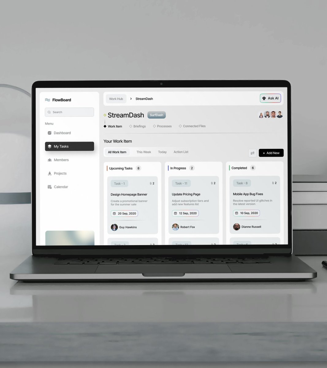 teqnoman_web's tweet image. 🚀 FlowBoard – Smarter Workflow, Better Results!

✨ Designed for productivity. Built for clarity.

#FlowBoard #DashboardDesign #UIDesign #UXDesign #WebAppDesign #WorkflowManagement #DesignInspiration
