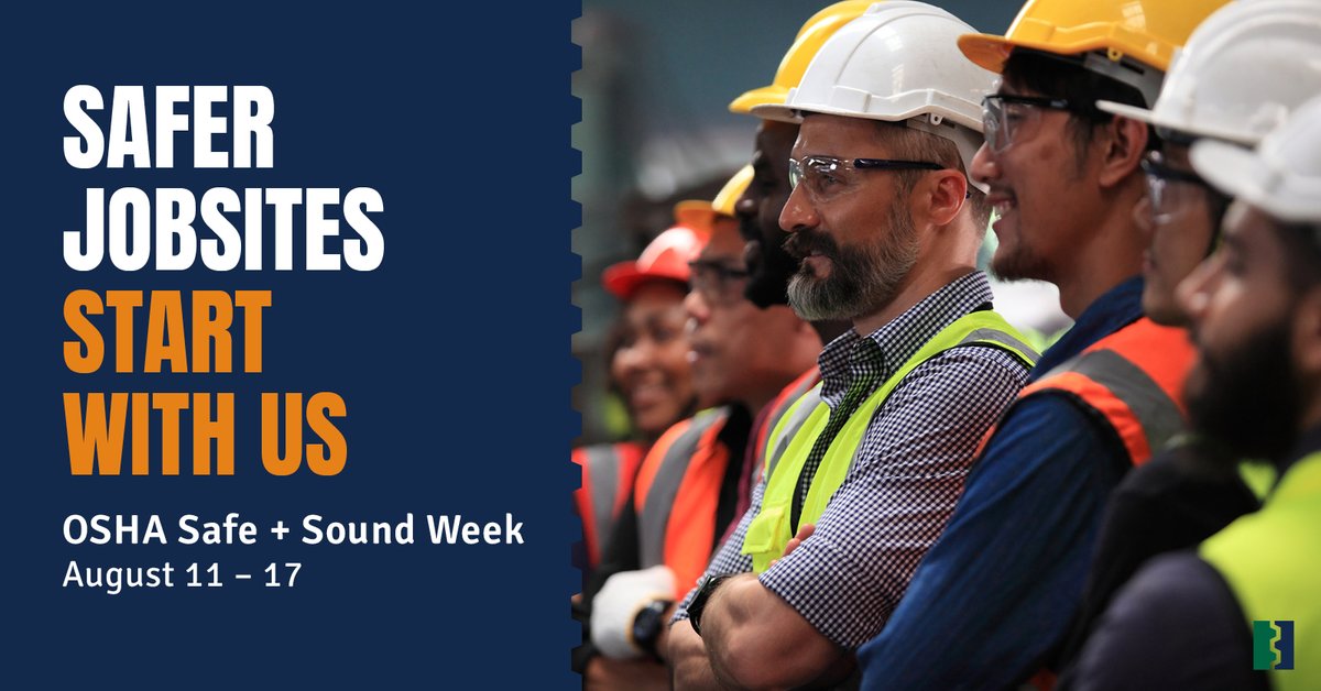 During OSHA Safe + Sound week, remember: Accidents happen on even the safest of sites. Regular training surrounding best practices, and regular reminders when occasions call for them, can save lives.
#JobsiteSafety #SafeAndSoundAtWork 
bit.ly/3tecFa3