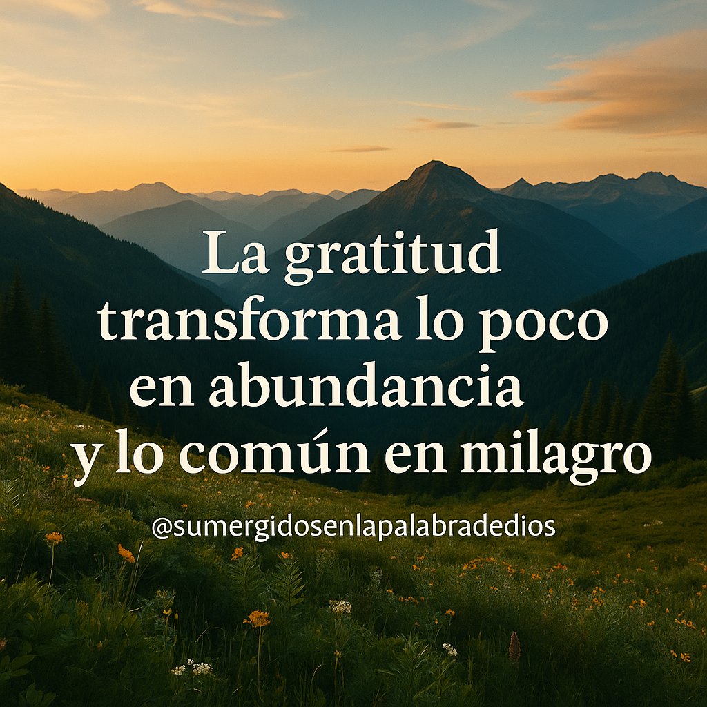 La gratitud es una llave espiritual que abre nuestros ojos para ver la provisión de Dios incluso en lo pequeño. Cuando aprendemos a agradecer en todo, no solo por lo bueno, sino también en medio de las pruebas, nuestro corazón se alinea con la voluntad de Dios.