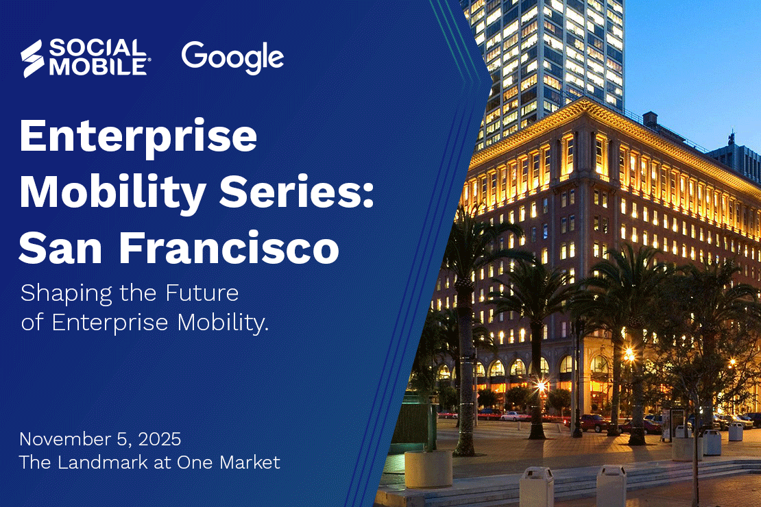 Registration is OPEN for the Enterprise Mobility Series hosted by @SocialMobile_ + <a href="/Google/">Google</a>!

Join leaders from <a href="/TranslateLive/">TranslateLive</a>, <a href="/CopilotIQ/">CopilotIQ</a> &amp; more for demos, insights &amp; connections.

Save your spot: socialmobile.com/sanfrancisco11…

#EnterpriseMobility