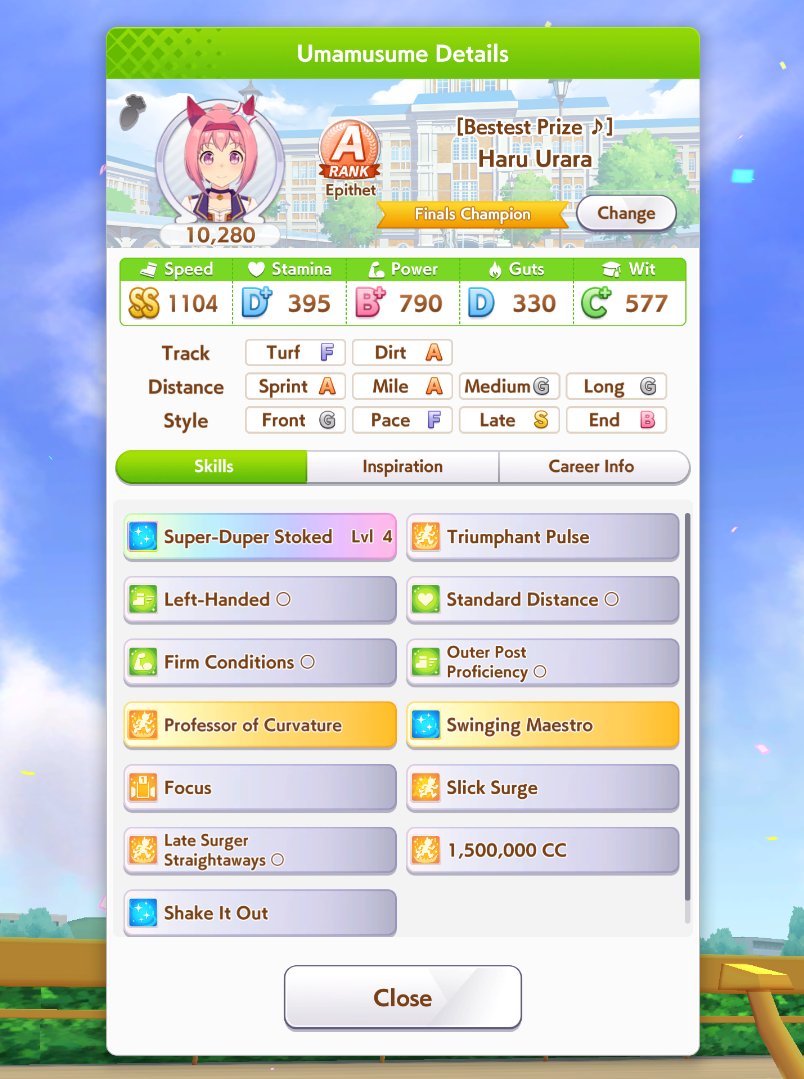 my take on how to level up Haru Urara's unique skill (THREAD) i