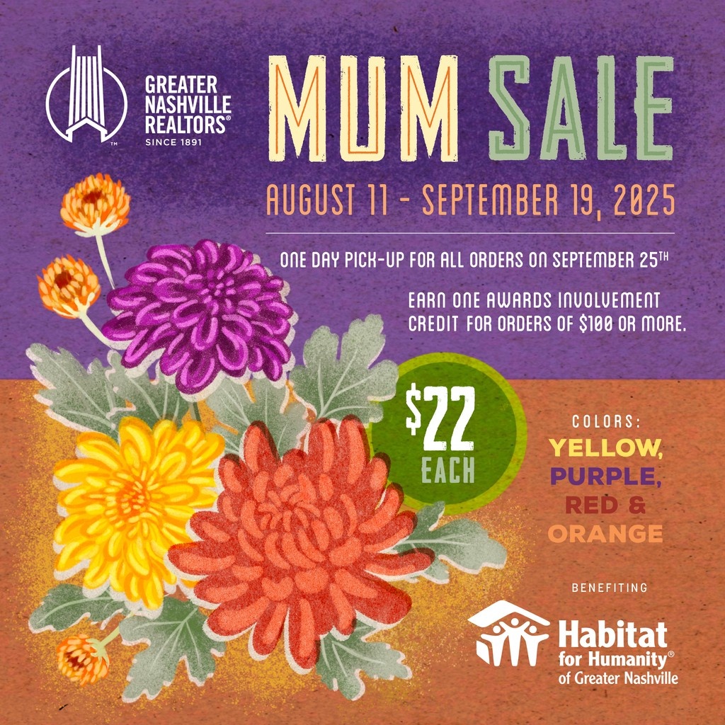 Our 2025 Mum Sale is live! 

Buy colorful mums &amp; help fund a Habitat for Humanity home

Sale: Aug 11–Sept 19
Pickup: Sept 25 @ GNR Office
Yellow, Red, Purple, Orange
$100+ = 1 AOE credit!
Order now → bit.ly/3Hnr76Q