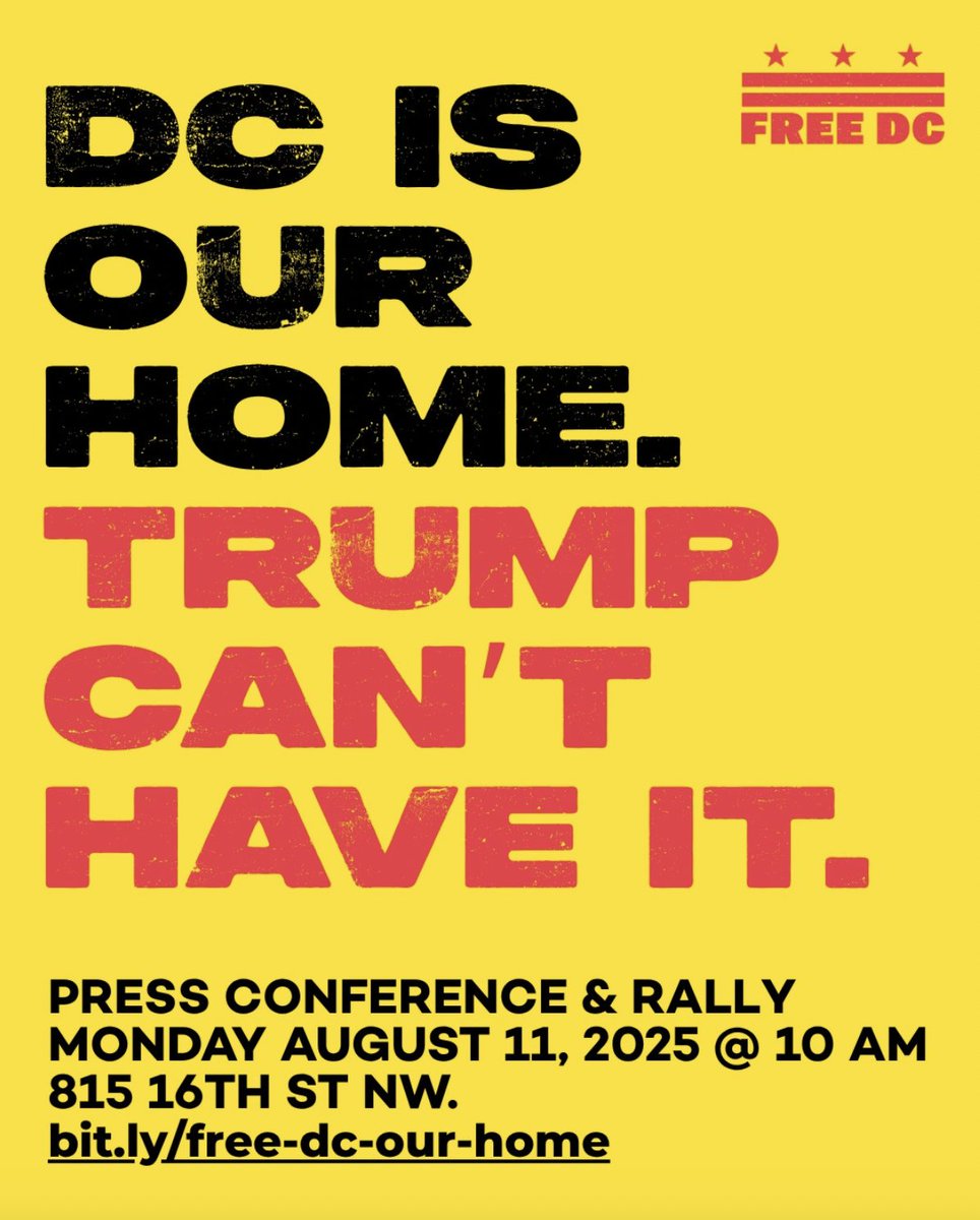 girlsreallyrule's tweet photo. Free DC and its partners will hold a press conference and rally today at the public plaza at 815 16th St NW, to make it clear that DC belongs its residents and NOT Donald Trump.

For more info or to sign up: https://t.co/jRS2XTsU1P https://t.co/xrFLWI00oI