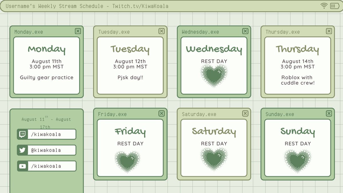 Stream schedule for this week!