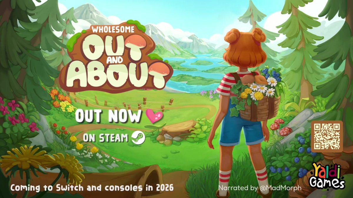 YaldiGames's tweet image. 🌿Big news: OUR FORAGING GAME IS OUT IN EARLY ACCESS!🌿

- Cozy foraging adventure
- Learn to identify 100+ REAL wild plants &amp;amp; fungi (50+ in EA)
- Cook tasty recipes + sell dishes at the market
- Get to know your neighbours
- Restore your childhood home 💚

Out and About!