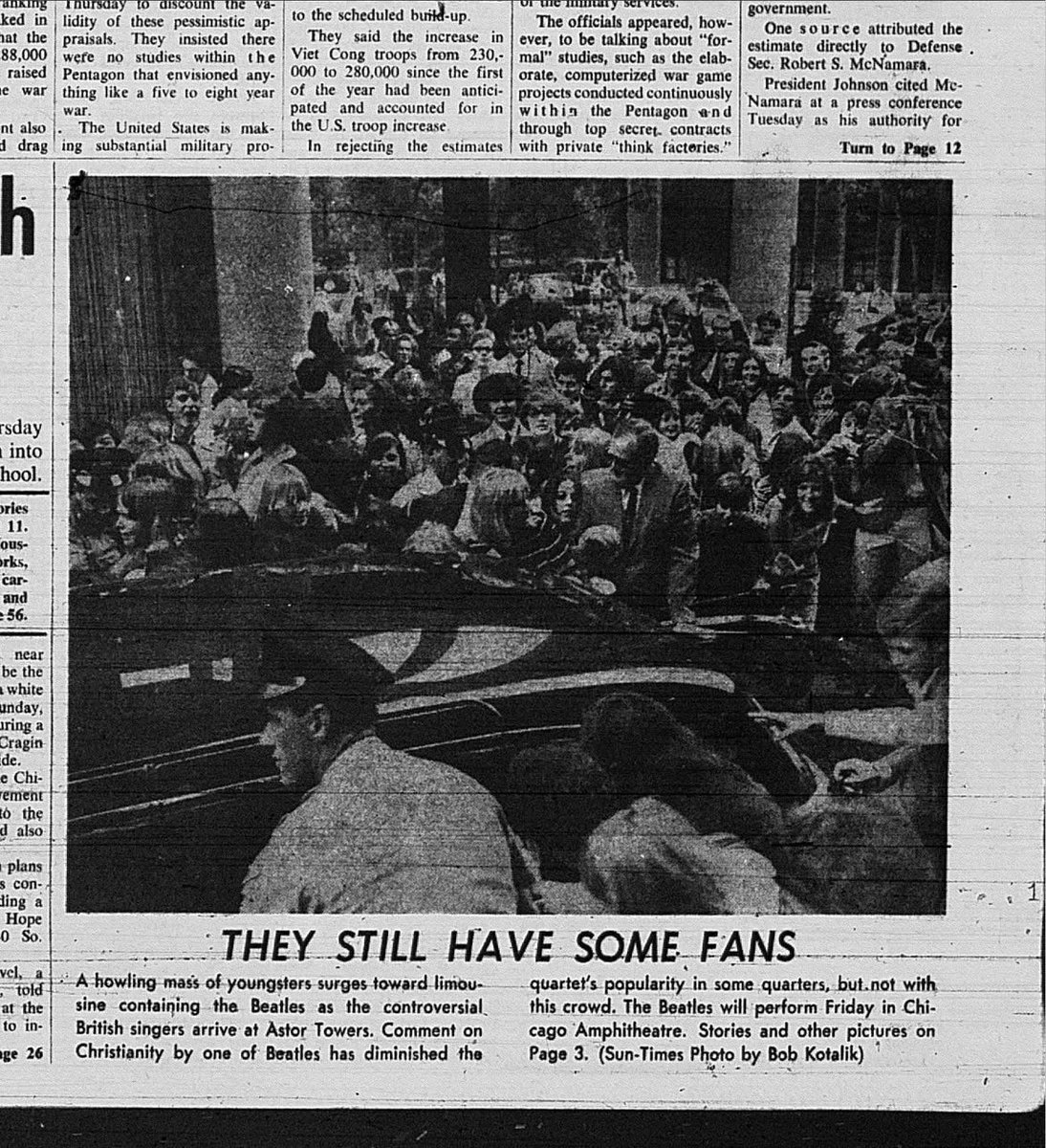 John F. Lyons (@johnflyons2) on Twitter photo 59 years ago today, at a press conference in Chicago, John Lennon had to explain his remarks about the relative popularity of Jesus Christ and the Beatles. When the group arrived at the hotel, the local paper seemed surprised that they had any fans left after Lennon’s comments. 59 years ago today, at a press conference in Chicago, John Lennon had to explain his remarks about the relative popularity of Jesus Christ and the Beatles. When the group arrived at the hotel, the local paper seemed surprised that they had any fans left after Lennon’s comments.