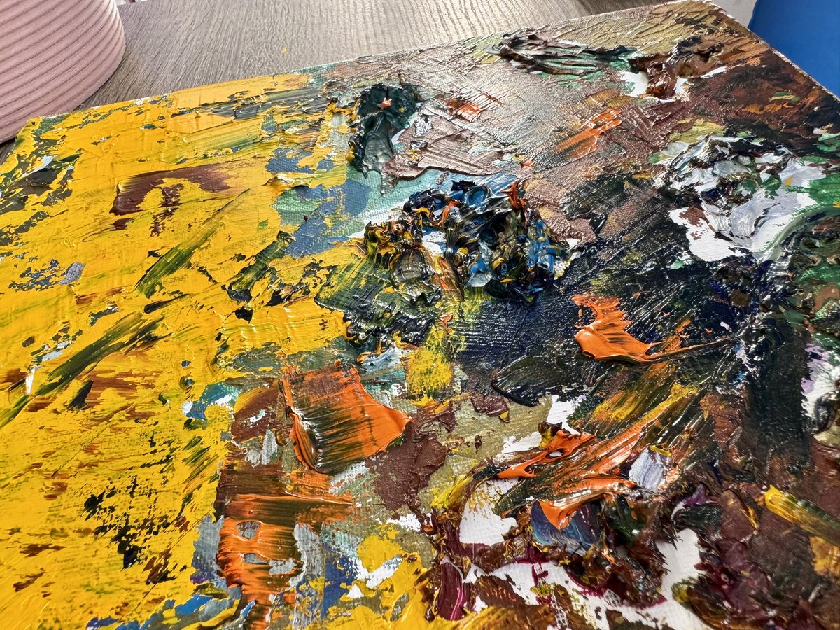 KatyaMontesArt's tweet image. A vivid explosion of color and texture, capturing chaotic beauty in its layers. Oil on stretched canvas. Both original and prints in various sizes and orientations are available. #vibrantcolors #abstractpattern #texturedsurface #natureinspired #dynamiccomposition #art