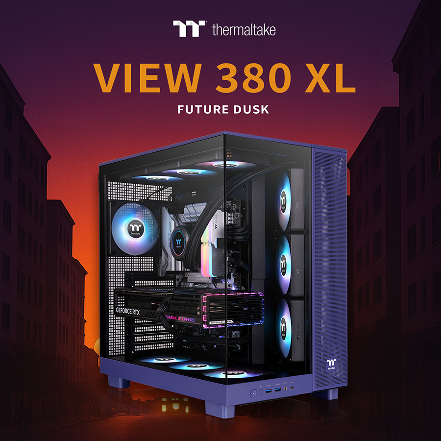 Thermaltake_UK_'s tweet photo. Thermaltake View 380 XL Future Dusk 🌆
Unique colour and powerful performance elevate your build with style and exceptional cooling capacity
@ScanComputers : https://t.co/zL3LoxyNq2
#Thermaltake #thermaltakecase #pc #pcbuilder #PCSetupGoals #FutureDusk #atx #View380XL #ViewSeries https://t.co/oPu7ngzZIt
