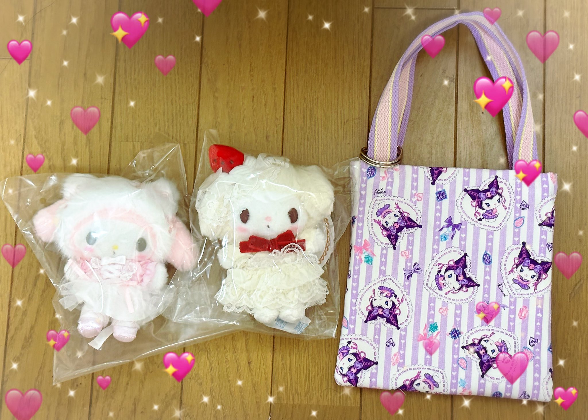 ♡マイメロ ショートケーキ 白猫バレリーナ 真夜中のメロクロ 月夜 マスコット♡ サンリオ マイメロ 白猫バレリーナ ショートケーキ マスコット