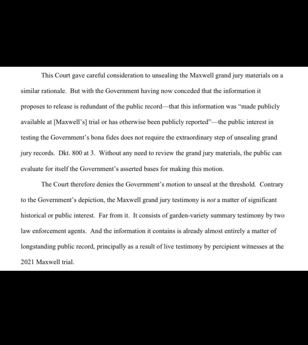🚨 BREAKING: Obama judge Paul Engelmayer has just DENIED the DOJ’s request to unseal the grand jury materials in Ghislaine Maxwell’s case

As predicted…