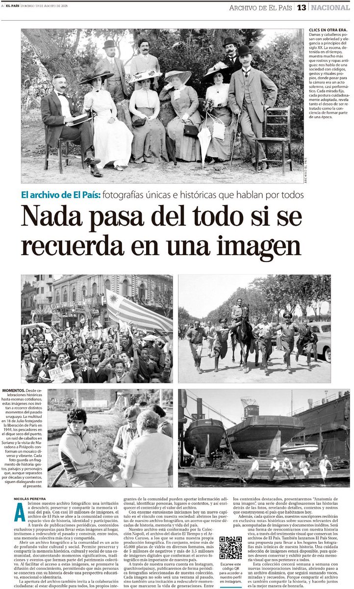 Ayer no fue un día mas; lanzamos un proyecto ambicioso, necesario y que nos llevó un montón de trabajo; elpais.uy/4uwapvi9 Con diferentes proyectos, vamos a ir mostrando nuestro archivo fotográfico a la comunidad.