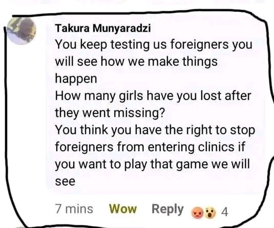 LeratoPillayZA's tweet image. A Zimbabwean from Facebook threatening South Africans. ANC, DA, EFF must be happy 👇