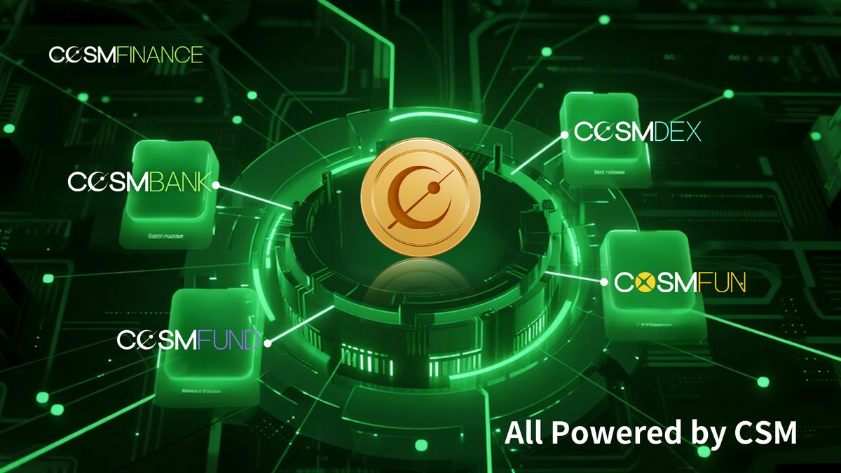 COSMFINANCE's tweet photo. A new week in DeFi starts here.

CosmFinance isn’t a single protocol — It’s an ecosystem, where every product amplifies the others:
💠 CosmBank — Capital growth engine
 💠 CosmDEX — Pro-grade on-chain trading
 💠 CosmFund — AI allocation for real yield
 💠 CosmFun — Meme + utility launchpad

All powered by $CSM.
All live on CosmChain.

#CosmBank #CosmFinance #CSM