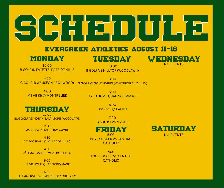 Schedule for the Week!

Go Vikings!